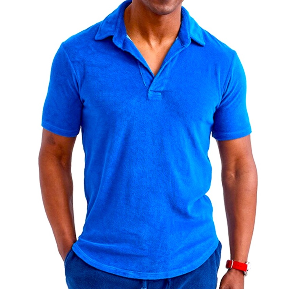 GOODLIFE terry cloth polo shirt blue. Never been worn.  Tried on a few times.
